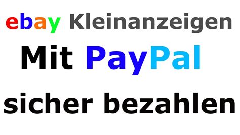 ebay kleinanzeigen kaufen mit paypal